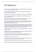 HFT 4253 Exam 1&period; Questions and Answers 100&percnt; Solved