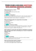 TREBS EXAM 6 2025&sol;2026 QUESTIONS  WITH VERIFIED ANSWERS &lpar;GRADED A&plus;&rpar;
