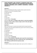 TEXAS PROPERTY AND CASUALTY LICENSING EXAM 2025 ACTUAL EXAM COMPLETE 250 QUESTIONS WITH DETAILED VERIFIED ANSWERS &lpar;100&percnt; CORRECT ANSWERS&rpar; &sol; ALREADY GRADED A&plus;