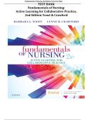Fundamentals of Nursing &ndash; 2nd Edition &lpar;Yoost & Crawford&rpar; &ndash; Complete Test Bank