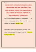ACI CONCRETE STRENGTH TESTING TECHNICIAN  EXAM NEWEST 2025&sol; 2026 ACTUAL EXAM 200  QUESTIONS AND CORRECT DETAILED ANSWERS  WITH RATIONALES &lpar;VERIFIED ANSWERS&rpar; &vert;A&plus;  GRADED&vert;&vert;SUCCESS GUARANTEED&excl;&excl;&excl; 