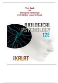 Test Bank for Biological Psychology 12th Edition James W&period; Kalat &vert; Practice Questions&comma; Quizzes & Answer Keys