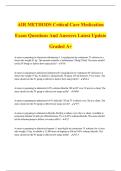 AIR METHODS Critical Care Medication Exam Questions And Answers Latest Update Graded A&plus;