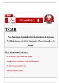 Tcar Post &vert; Tcar Post Test Exam Updated 2025&sol;26 Questions & Answers &lpar;Verified Answers&rpar;&comma; 100&percnt; Guaranteed Pass &vert;&vert;Complete A&plus; Guide