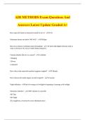 AIR METHODS Exam Questions And Answers Latest Update Graded A&plus;