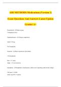 AIR METHODS Medications &lpar;Version 1&rpar; Exam Questions And Answers Latest Update Graded A&plus;