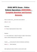 EVOC MPTC Exam &ndash; Police Vehicle Operations &lpar;2025&sol;2026&rpar; &ndash; Complete Questions and Correct Answers 