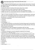 Social Work Exam Prep&colon; Personality Disorders Quiz Exam Questions and Answers 100&percnt; Pass &vert; Verified and Updated 