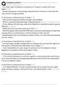 CRIMINAL JUSTICE Exam Questions and Answers 100&percnt; Pass &vert; Verified and Updated 