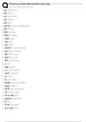 Pharmacy Tech Abbreviations for Sigs Exam Questions and Answers 100&percnt; Pass &vert; Verified and Updated 