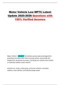 Motor Vehicle Law MPTC Latest Update 2025-2026 Questions with 100&percnt; Verified Answers