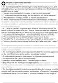 Chapter 22- personality disorders Exam Questions and Answers 100&percnt; Pass &vert; Verified and Updated 