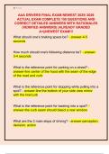AAA DRIVERS FINAL EXAM NEWEST 2025&sol; 2026  ACTUAL EXAM COMPLETE 150 QUESTIONS AND  CORRECT DETAILED ANSWERS WITH RATIONALES  &lpar;VERIFIED ANSWERS&rpar; &vert;ALREADY GRADED  A&plus;&vert;&vert;NEWEST EXAM&excl;&excl;&excl; 