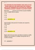 AAA DRIVERS ED EXAM NEWEST 2025&sol; 2026 ACTUAL  EXAM COMPLETE 250 QUESTIONS AND CORRECT  DAETAILED ANSWERS WITH RATIONALES &lpar;VERIFIED  ANSWERS&rpar; &vert;ALREADY GRADED A&plus;&vert;&vert;LATEST EXAM&excl;&excl;&excl;