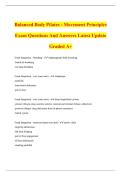 Balanced Body Pilates - Movement Principles Exam Questions And Answers Latest Update Graded A&plus;