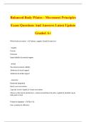 Balanced Body Pilates - Movement Principles Exam Questions And Answers Latest Update Graded A&plus;