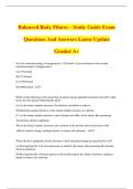 Balanced Body Pilates &ndash; Study Guide Exam Questions And Answers Latest Update Graded A&plus;