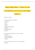 Balanced Body Pilates &ndash; Written Test Out Exam Questions And Answers Latest Update Graded A&plus;
