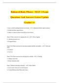 Balanced Body Pilates - MAT 1 Exam Questions And Answers Latest Update Graded A&plus;