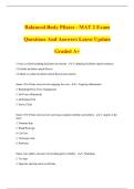 Balanced Body Pilates - MAT 2 Exam Questions And Answers Latest Update Graded A&plus;
