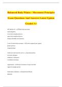 Balanced Body Pilates - Movement Principles Exam Questions And Answers Latest Update Graded A&plus;