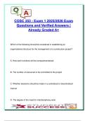 COSC 353 &ndash; Exam 1 Study Guide 2025&sol;2026 &vert; 200&plus; Verified Q&A &vert; Construction Sectors&comma; Project Delivery&comma; Roles & Risk