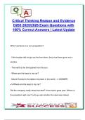 Critical Thinking&colon; Reason and Evidence &ndash; D265 Final Review 2025 &vert; 100&plus; Solved Questions &vert; Argument Analysis&comma; Logic&comma; Biases
