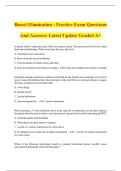 Bowel Elimination - Practice Exam Questions And Answers Latest Update Graded A&plus;