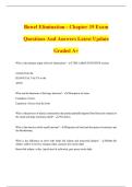 Bowel Elimination - Chapter 39 Exam Questions And Answers Latest Update Graded A&plus;