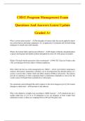 CHST Program Management Exam Questions And Answers Latest Update Graded A&plus;