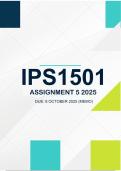 IPS1501 Assignment 5 2025 MEMO - Due 8 October 2025