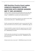 HESI Nutrition Practice Exam&vert; update COMPLETE FREQUENTLY TESTED QUESTIONS WITH VERIFIED ANSWERS &vert;GET IT 100&percnt; ACCURATE&excl;&excl;