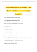 Data Crunchers Science Olympiad Exam Questions And Answers Latest Update Graded A&plus;