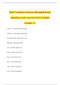 Data Crunchers Science Olympiad Exam Questions And Answers Latest Update Graded A&plus;