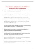 BIO 211 Chapter 8- QUIZ &vert; Questions with 100&percnt; Correct Answers 2025&sol;2026 &vert; Verified Solutions
