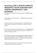Accounting 3300 1&vert; UPDATE&vert; COMPLETE FREQUENTLY TESTED QUESTIONS WITH VERIFIED ANSWERS&vert;GET IT 100&percnt; ACCURATE&excl;&excl;