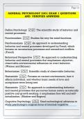 GENERAL PSYCHOLOGY 2301 EXAM 1 QUESTIONS   AND  VERIFIED ANSWERS