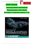 Test Bank for Katzung&rsquo;s Basic and Clinical Pharmacology 16th Edition by Todd W&period; Vanderah &ndash; Latest 2025&sol;2026 Update
