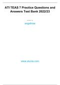 ATI TEAS 7 Practice Questions and Answers Test Bank 2022&sol;23