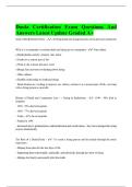 Doula Certification Exam Questions And Answers Latest Update Graded A&plus;