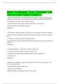 Doula Certification Exam Questions And Answers Latest Update Graded A&plus;