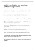 CLEAN certification test questions and answers graded A&plus;