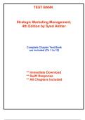 Test Bank for Strategic Marketing Management&comma; 4th Edition by Akhter &lpar;All Chapters included&rpar;