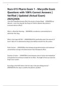 Nurs 615 Pharm Exam 1 - Maryville Exam Questions with 100&percnt; Correct Answers &vert; Verified &vert; Updated &lpar;Actual Exam&rpar; 2025&vert;2026