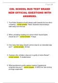 CDL SCHOOL BUS TEST BRAND  NEW OFFICIAL QUESTIONS WITH  ANSWERS&period; 