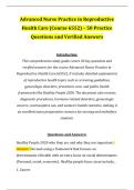 Advanced Nurse Practice in Reproductive Health Care &lpar;Course 6552&rpar; &ndash; 50 Practice Questions and Verified Answers