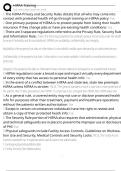 HIPAA Training Exam Questions and Answers 100&percnt; Pass &vert; Verified and Updated 