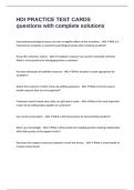 HDI PRACTICE TEST CARDS questions with complete solutions