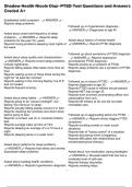 Shadow Health Nicole Diaz- PTSD Test Questions and Answers Graded A&plus;