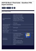 NUR 152 Block 1 Final Guide - Questions With Expert Solutions